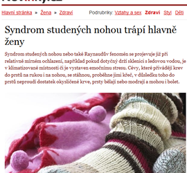 Syndrom studených nohou trápí hlavně ženy