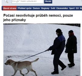 Počasí neovlivňuje průběh nemoci, pouze jeho příznaky