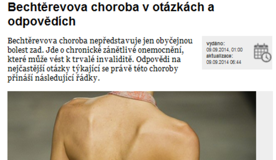 Bechtěrevova choroba v otázkách a odpovědích