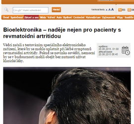 Bioelektronika – naděje nejen pro pacienty s revmatoidní artritidou