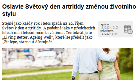 Oslavte Světový den artritidy změnou životního stylu