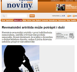 Revmatoidní artritida může potrápit i duši