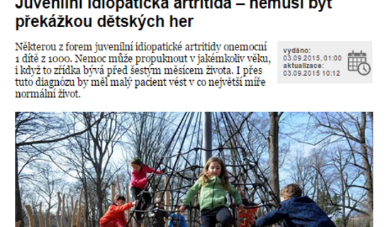 Juvenilní idiopatická artritida – nemusí být překážkou dětských her