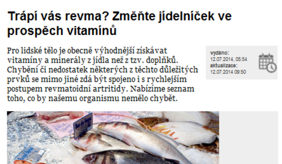 Trápí vás revma? Změňte jídelníček ve prospěch vitamínů