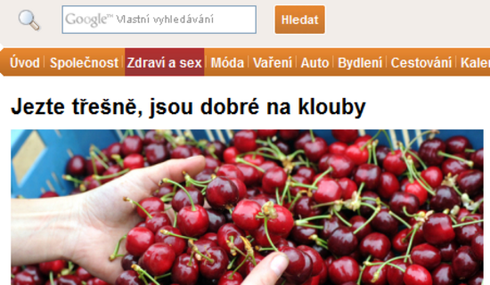 Jezte třešně, jsou dobré na klouby