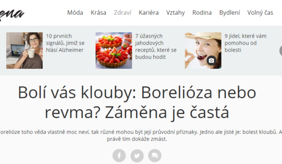 Bolí vás klouby: Borelióza nebo revma? Záměna je častá